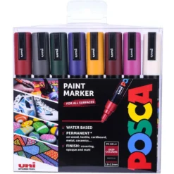 Uni POSCA PC-5M – Medium 1,8-2,5mm – Sett Deep Colours 8stk