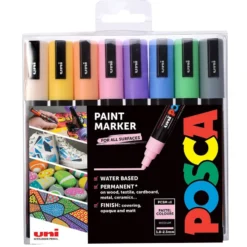 Uni POSCA PC-5M – Medium 1,8-2,5mm – Sett Pale 8stk