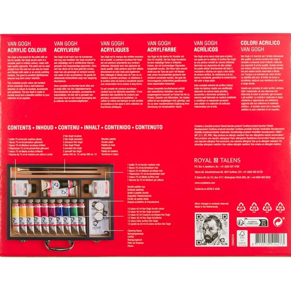 Van Gogh Akryl Starter Box XL – 12x40ml + utstyr