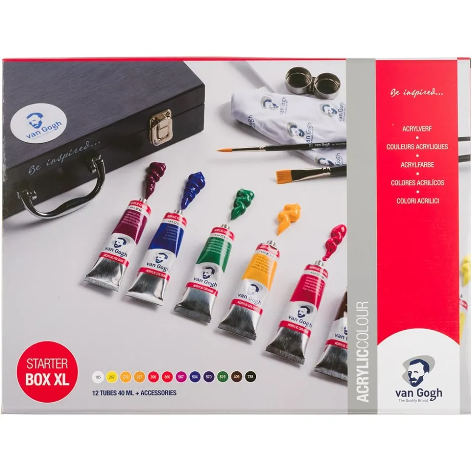 Van Gogh Akryl Starter Box XL – 12x40ml + utstyr