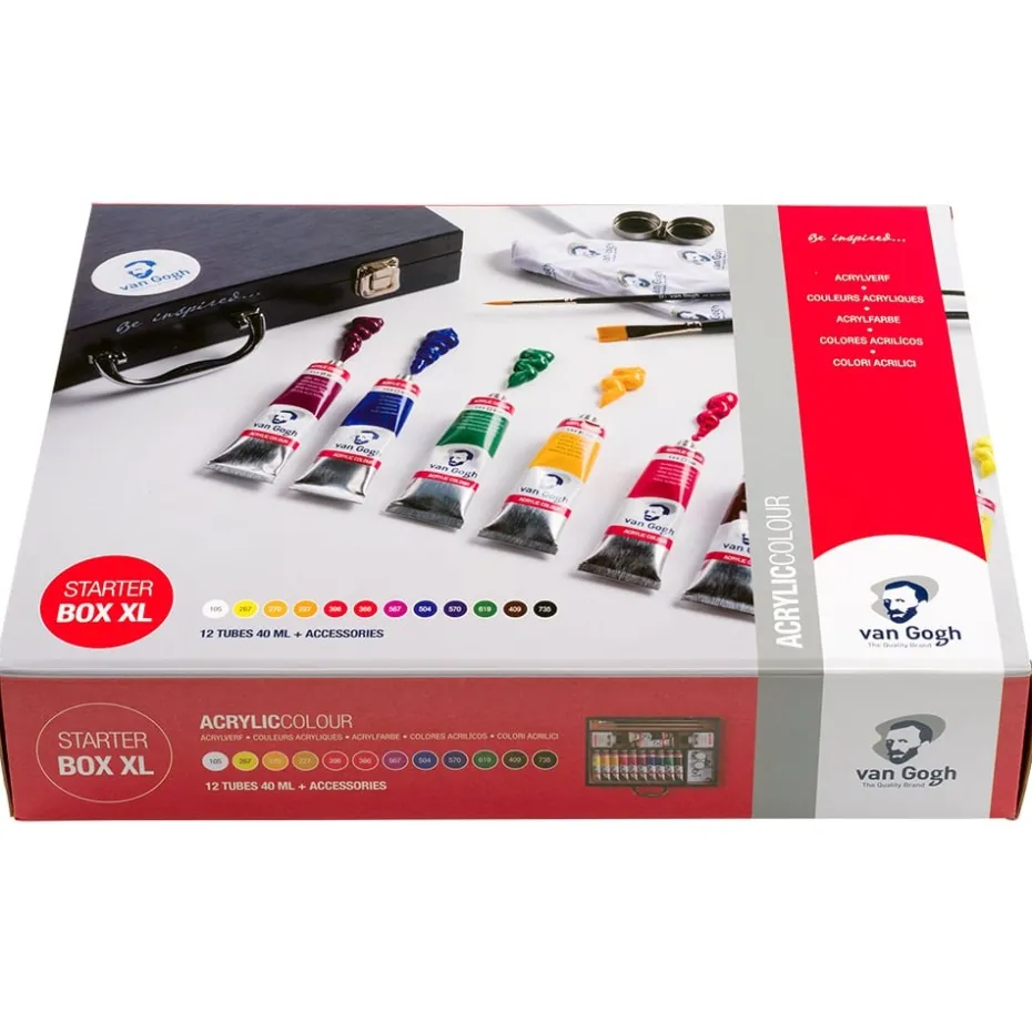 Van Gogh Akryl Starter Box XL – 12x40ml + utstyr