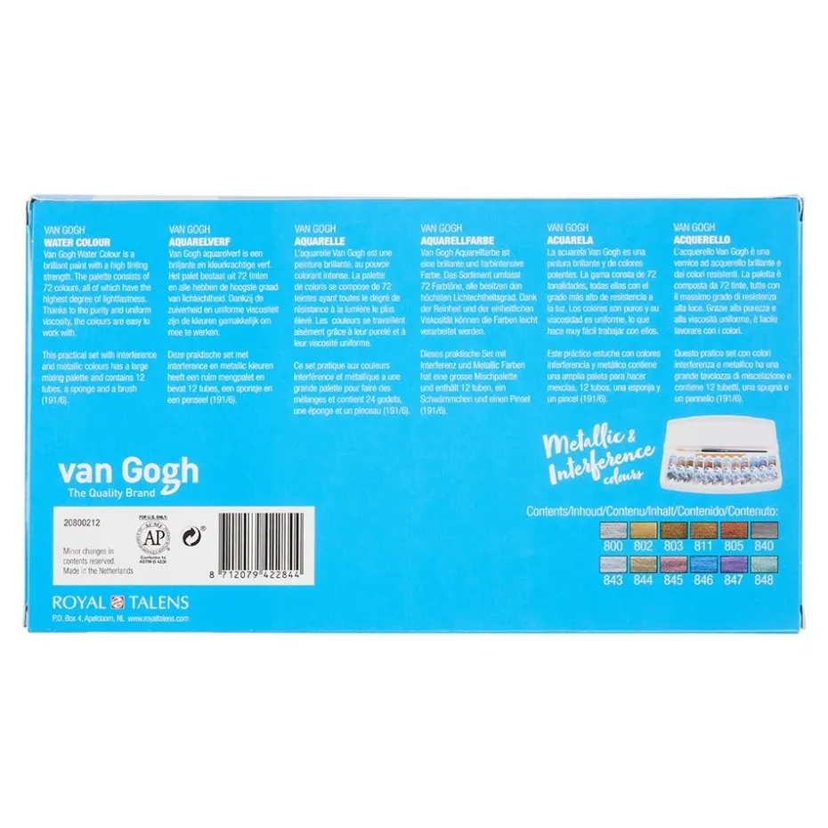 Van Gogh akvarell – Metallic/interference sett – 12 tuber