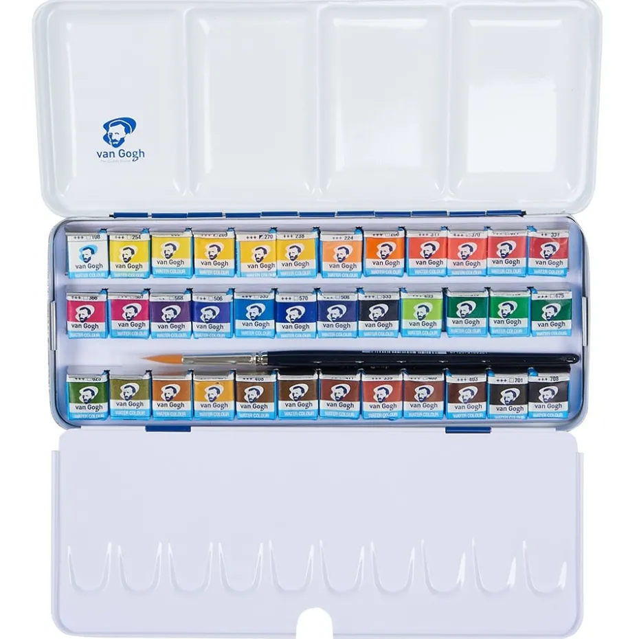 Van Gogh akvarell – Metallskrin sett – 36 half pan