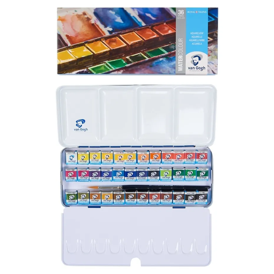 Van Gogh akvarell – Metallskrin sett – 36 half pan