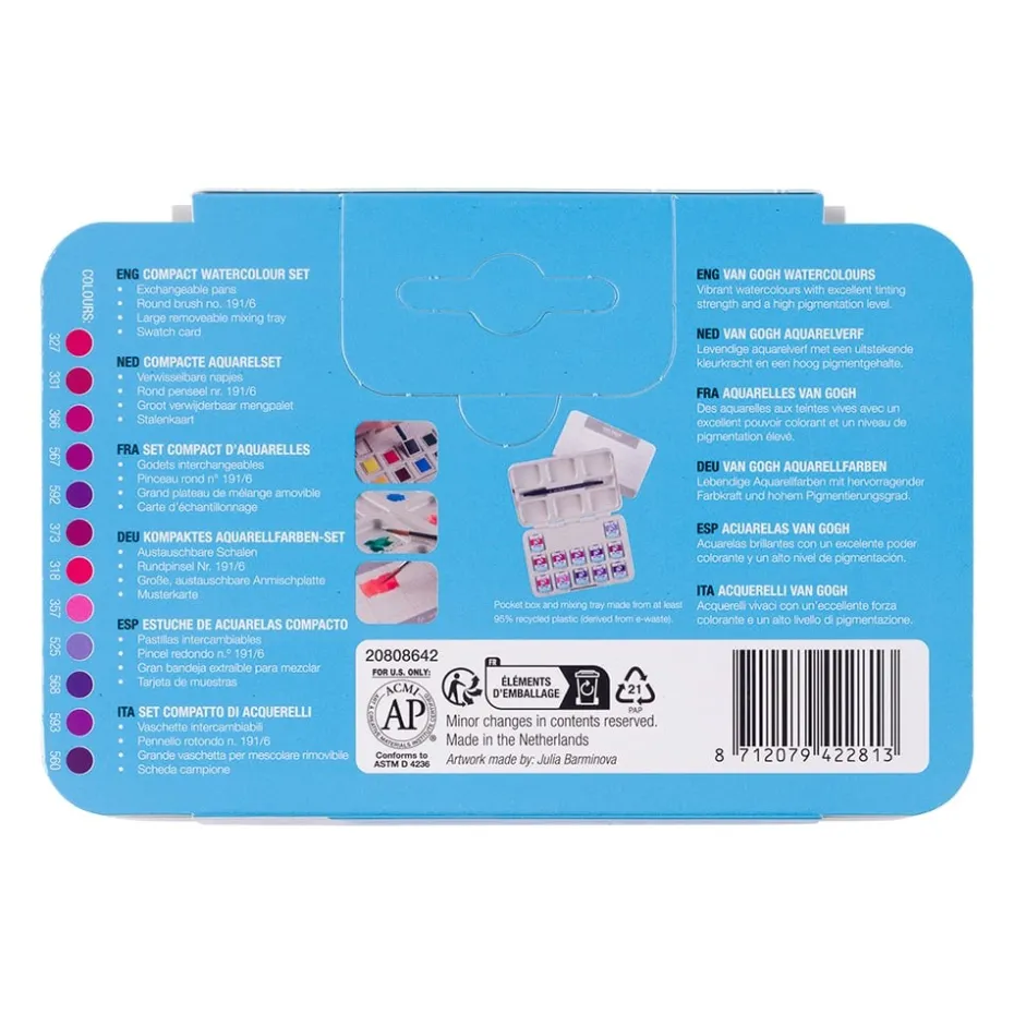 Van Gogh Akvarell Pocketbox Sett – Pinks & Violets