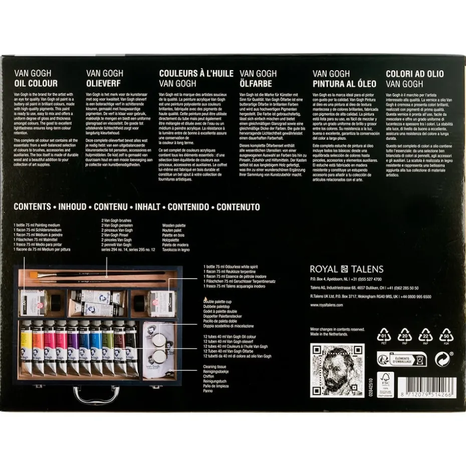 Van Gogh Olje Starter Box XL – 12x40ml + utstyr