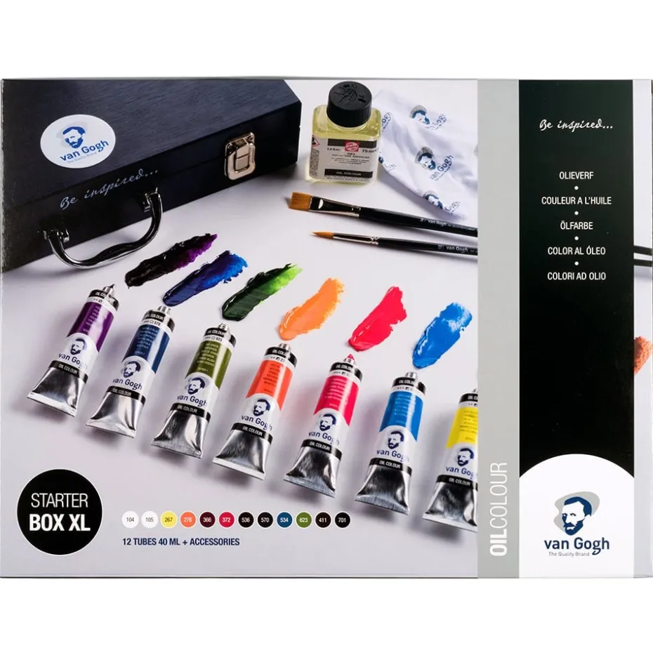 Van Gogh Olje Starter Box XL – 12x40ml + utstyr